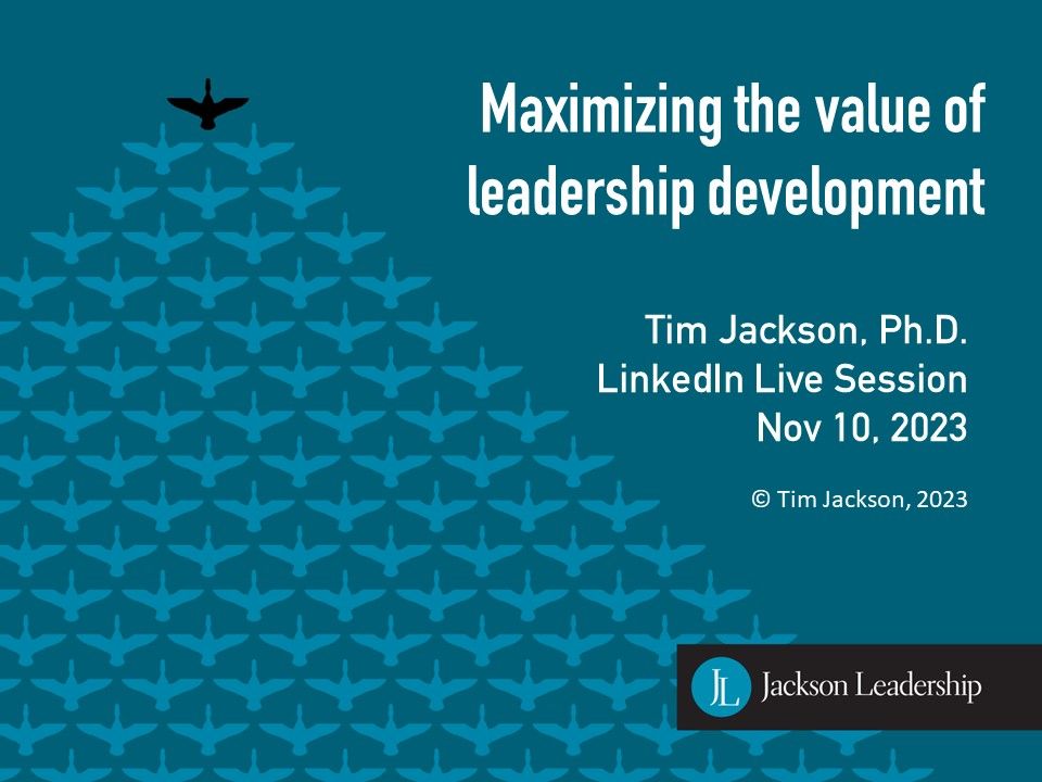 Webinar - Maximizing the value of a leadership development experience