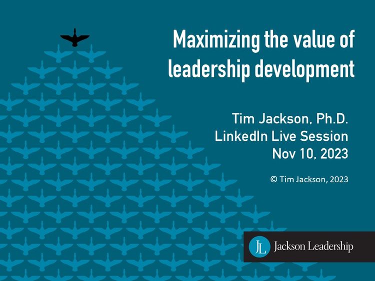 Webinar - Maximizing the value of a leadership development experience